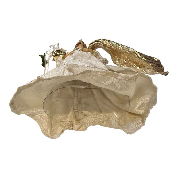 Vintage 14 Inch Beautiful Ornate Gold Angel Christmas Holiday Tree Topper - Picture 8 of 11